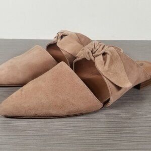 Jeffrey Campbell Charlin Pointed Toe Bow Flat, Blush Suede, Womens Size 9 M